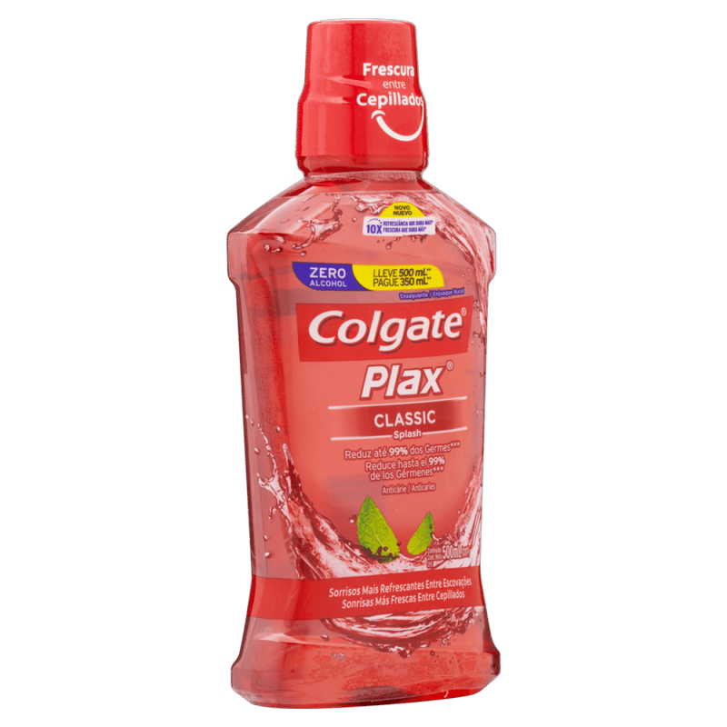 Enxaguante-Bucal-Anticarie-Zero-Alcool-Classic-Splash-Colgate-Plax-Frasco-Leve-500ml-Pague-350ml