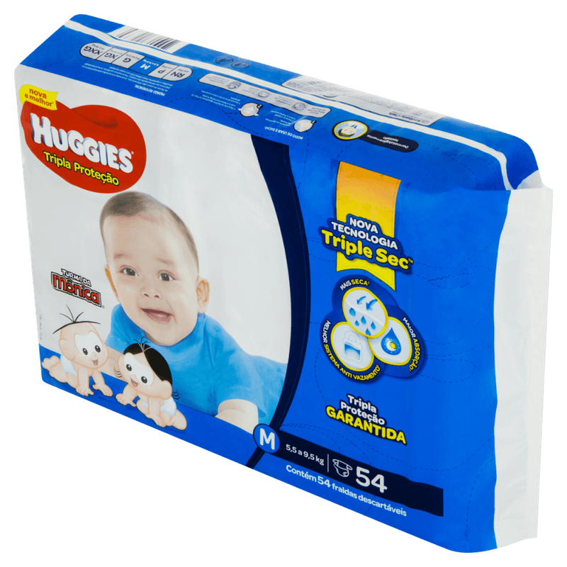 Fralda-Descartavel-Infantil-Huggies-Tripla-Protecao-M-55-a-95kg-Pacote-54-Unidades