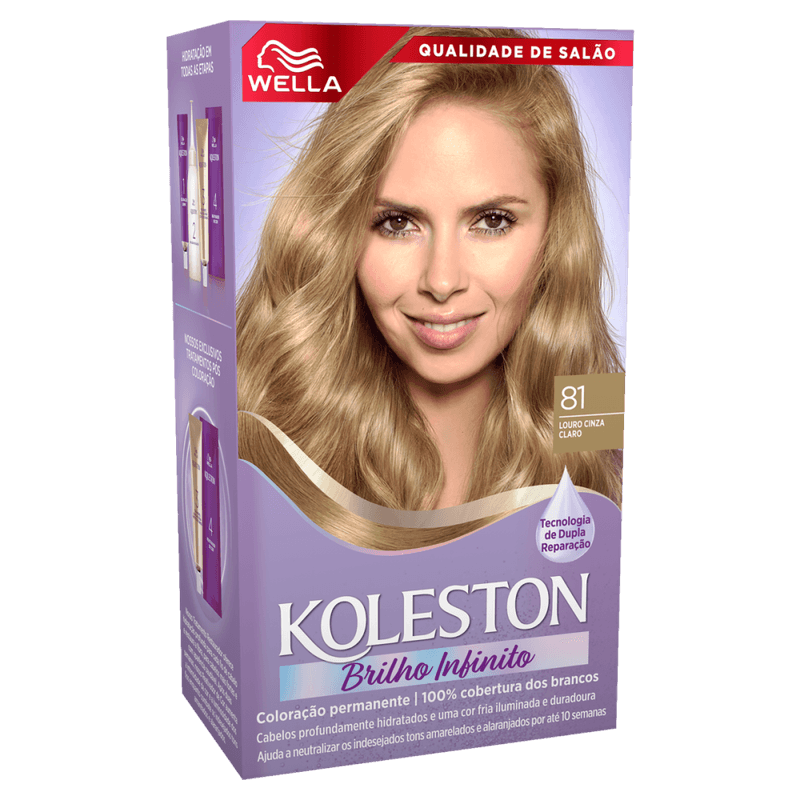 Kit-Coloracao-Permanente-Creme-81-Louro-Cinza-Claro-Wella-Koleston-Brilho-Infinito