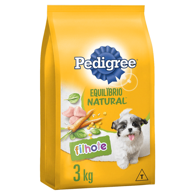 Alimento-Premium-Especial-para-Caes-Filhotes-Frango-Pedigree-Equilibrio-Natural-Pacote-3kg