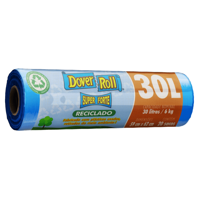 Saco-para-Lixo-Reciclado-30l-Dover-Roll-Super-Forte-20-Unidades