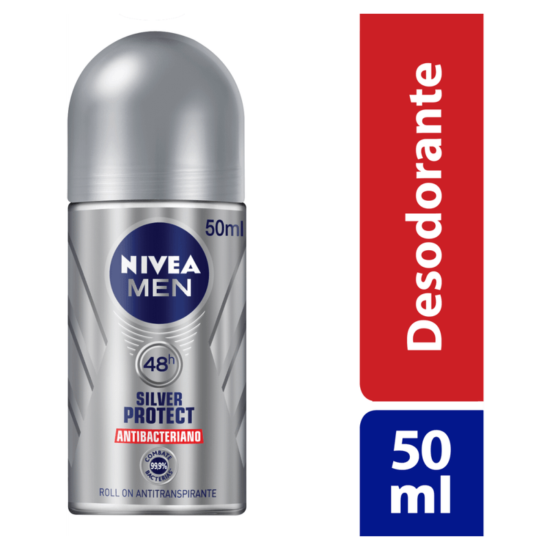 Antitranspirante-Roll-On-Antibacteriano-48h-Nivea-Men-Silver-Protect-50ml