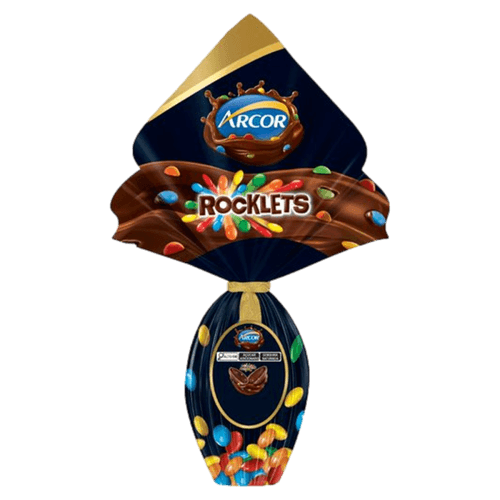 Ovo de Páscoa ao Leite com Chocolate Confeitado Rocklets Arcor 205g