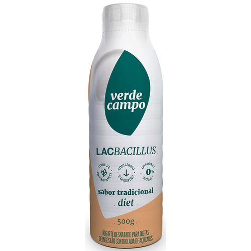 Iogurte Parcialmente Desnatado Tradicional Verde Campo Probiótico Garrafa 500g