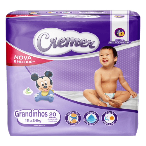 Fralda Cremer Disney Econômica Grandinhos 20 Unidades