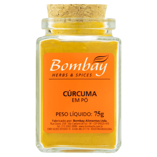 Cúrcuma Pó Bombay Herbs & Spices Vidro 75g