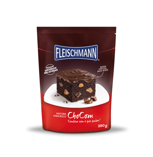 Mistura para Bolo Aerado de Chocom Chocolate Fleischmann Sachê 390g