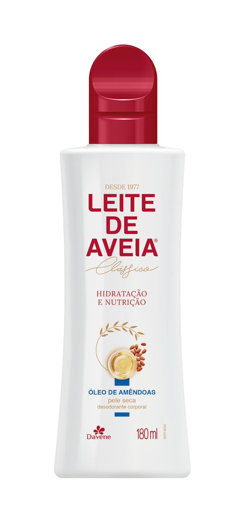 Desodorante-Hidratacao-e-Nutricao-Corporal-Oleo-de-Amendoas-Davene-Leite-de-Aveia-Classico-Frasco-180ml