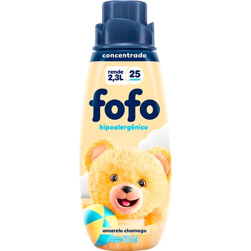 Amaciante de Roupa Concentrado Amarelo Chamego Fofo Frasco 500ml