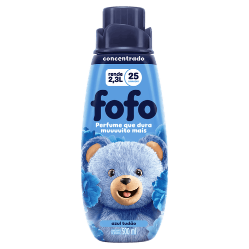 Amaciante de Roupa Concentrado Azul Tudão Fofo Frasco 500ml