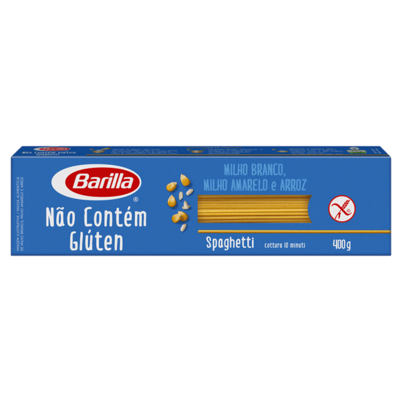 Massa-Alimenticia-Macarrao-de-Milho-Branco-Amarelo-e-Arroz-Spaghetti-sem-Gluten-Barilla-Caixa-400g