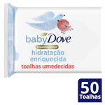 Toalha-Umedecida-Bebe-Hidratacao-Enriquecida-Suave-Dove-Baby-Pacote-50-Unidades