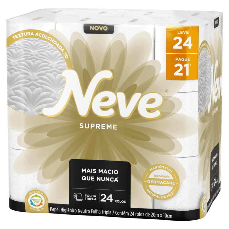 Papel-Higienico-Folha-Tripla-Neutro-Neve-Supreme-20m-Pacote-Leve-24-Pague-21-Unidades