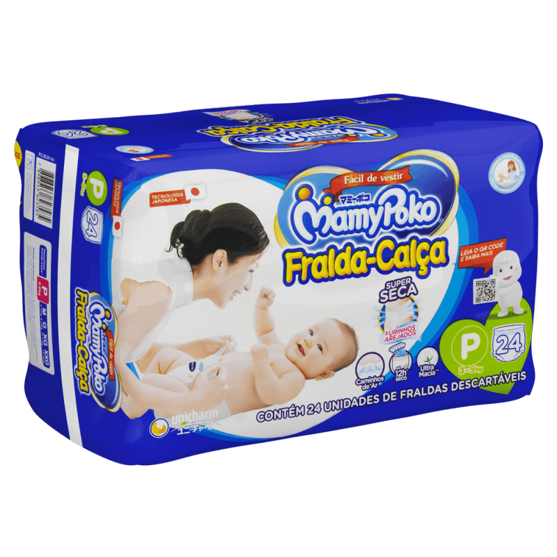 Fralda-Descartavel-Infantil-Super-Seca-Calca-MamyPoko-P-3-a-9kg-Pacote-24-Unidades