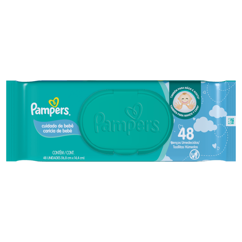 Lenco-Umedecido-Cuidado-de-Bebe-Pampers-Pacote-48-Unidades