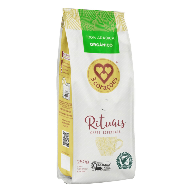 Cafe-Torrado-e-Moido-Organico-100--Arabica-3-Coracoes-Rituais-Pacote-250g