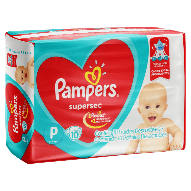 Fralda-Descartavel-Infantil-Pampers-Supersec-P-5-a-8kg-Pacote-10-Unidades