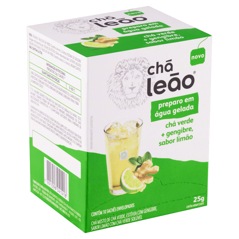 Cha-Misto-de-Cha-Verde-Estevia-com-Gengibre-e-Limao-com-Cha-Verde-Soluvel-Cha-Leao-Caixa-25g-10-Unidades