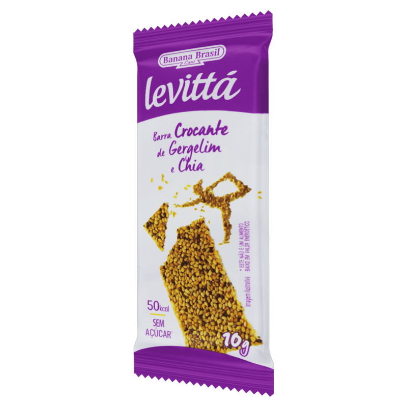 Barra-Crocante-Gergelim-e-Chia-Zero-Acucar-Levitta-Pacote-10g