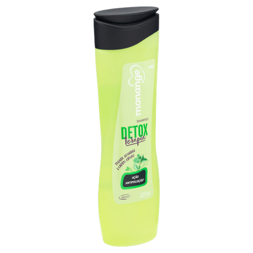 Shampoo Menta, Gengibre e Capim-Limão Monange Detox Terapia Frasco 325ml