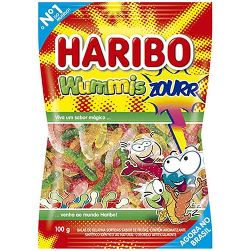 Bala de Gelatina Sortida Frutas Ácidas Wummis Haribo Pacote 90g