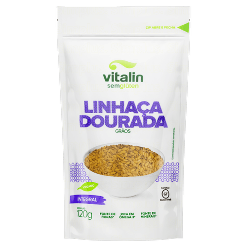 Linhaça Dourada em Grãos Integral Vitalin Pouch 120g