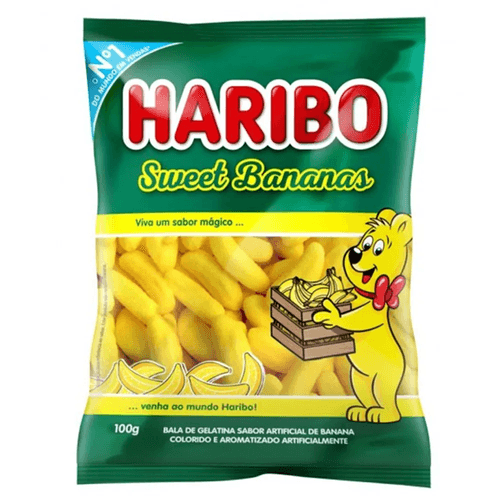 Bala de Gelatina Sweet Bananas Haribo Pacote 90g