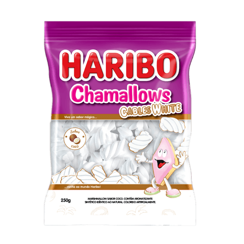 Marshmallow Coco Cables White Haribo Chamallows Pacote 250g