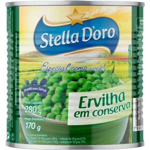 Ervilha em Conserva sem Adição de Sal Stella D'oro Lata Peso Líquido 280g Peso Drenado 170g