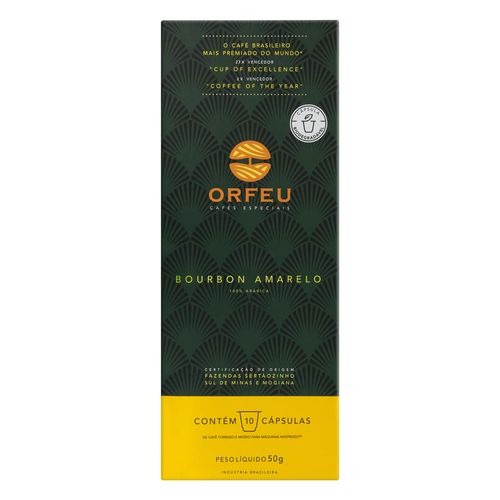 Café Especial Torrado e Moído Bourbon Amarelo 100% Arábica Orfeu Caixa 250g