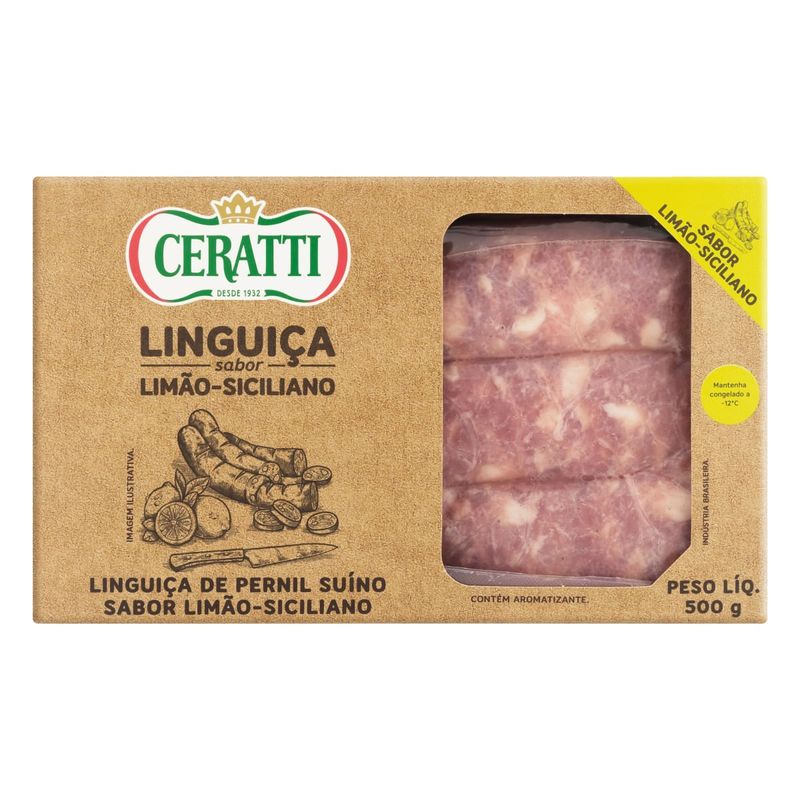 Linguica-de-Pernil-Suino-Limao-Siciliano-Ceratti-500g