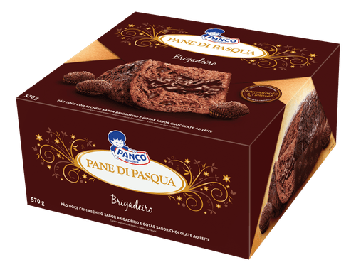 Pão de Páscoa Doce com Recheio Brigadeiro e Gotas Chocolate ao Leite Panco Caixa 570g