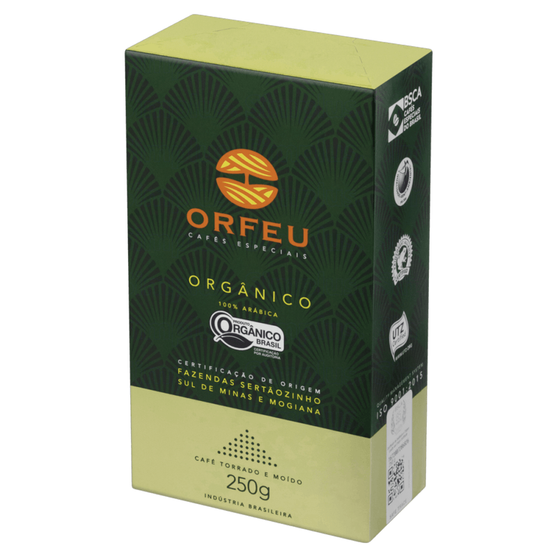 Cafe-Torrado-e-Moido-Organico-100--Arabica-Orfeu-Caixa-250g