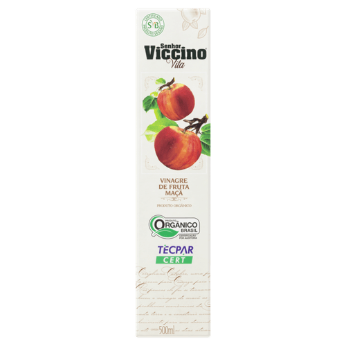 Vinagre de Fruta Maçã Orgânico Senhor Viccino Vita Vidro 500ml