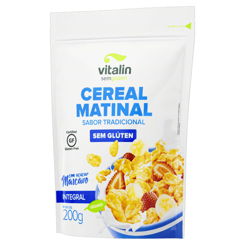 Cereal-Matinal-Flocos-de-Milho-com-Acucar-Mascavo-Integral-Tradicional-sem-Gluten-Vitalin-Pouch-200g