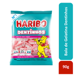 Bala-de-Gelatina-Morango-e-Framboesa-Dentinhos-Haribo-Pacote-90g