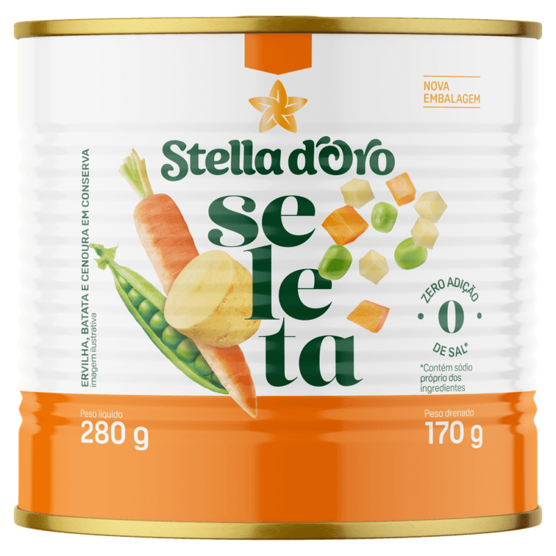 Seleta-de-Legumes-Ervilha-Batata-e-Cenoura-em-Conserva-sem-Adicao-de-Sal-Stella-D-oro-Lata-Peso-Liquido-280g-Peso-Drenado-170g