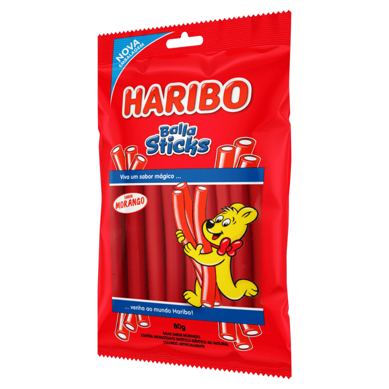 Bala-Morango-Haribo-Balla-Sticks-Pacote-80g