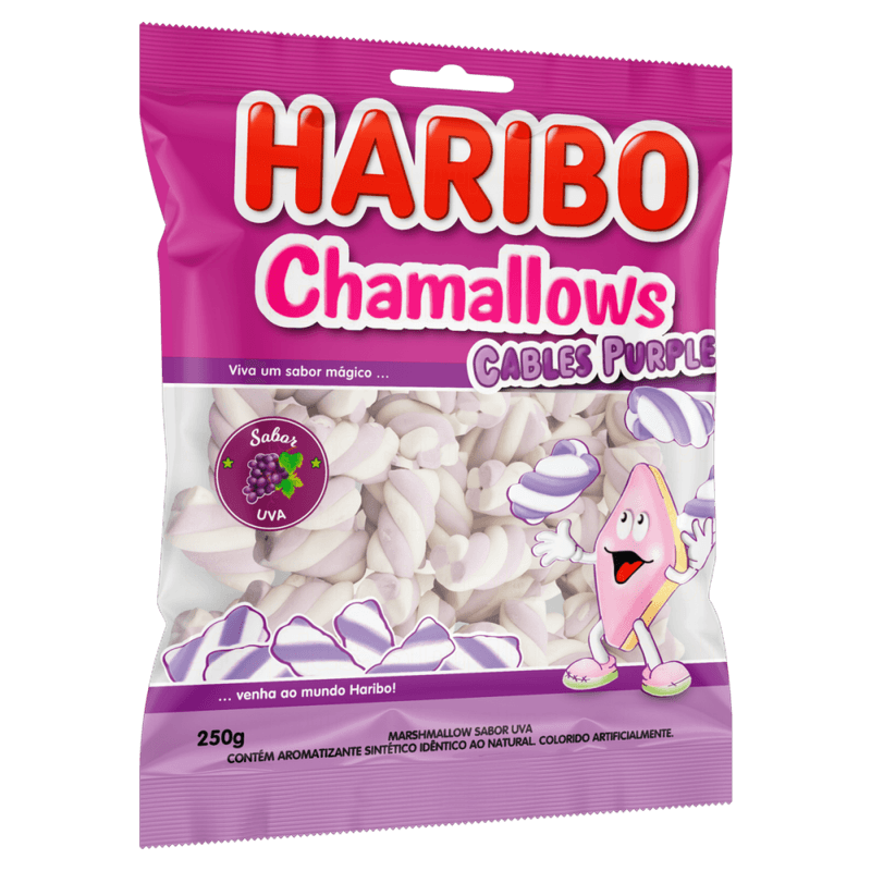 Marshmallow-Uva-Cables-Purple-Haribo-Chamallows-Pacote-250g