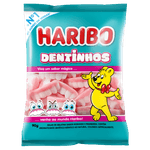 Bala-de-Gelatina-Morango-e-Framboesa-Dentinhos-Haribo-Pacote-90g