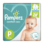 Fralda-Descartavel-Infantil-Pampers-Confort-Sec-P-5-a-8kg-Pacote-74-Unidades