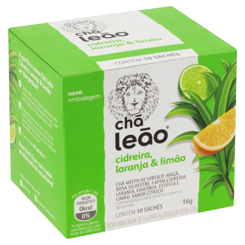 Cha-Misto-de-Capim-Cidreira-Laranja---Limao-Hibisco-Maca-Rosa-Silvestre-Chicoria-e-Estevia-Citrico-Cha-Leao-Caixa-16g-10-Unidades