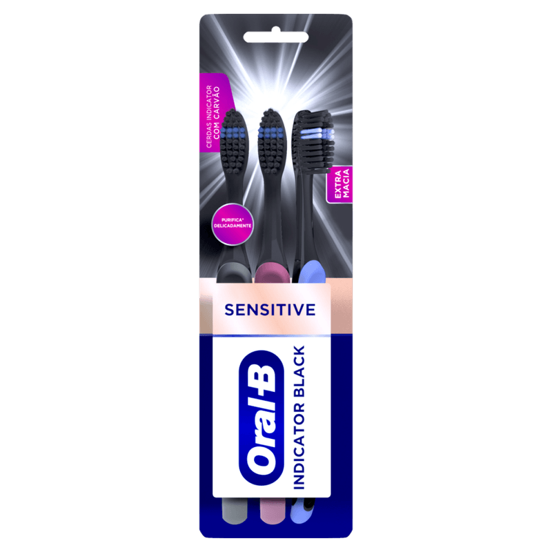 Escova-Dental-Extramacia-Sensitive-Oral-B-Pro-Saude-Indicator-Black-3-Unidades