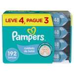 Pack-Lenco-Umedecido-Cuidado-de-Bebe-Pampers-Pacote-Leve-4-Pague-3-Unidades-de-48-Lencos-Cada