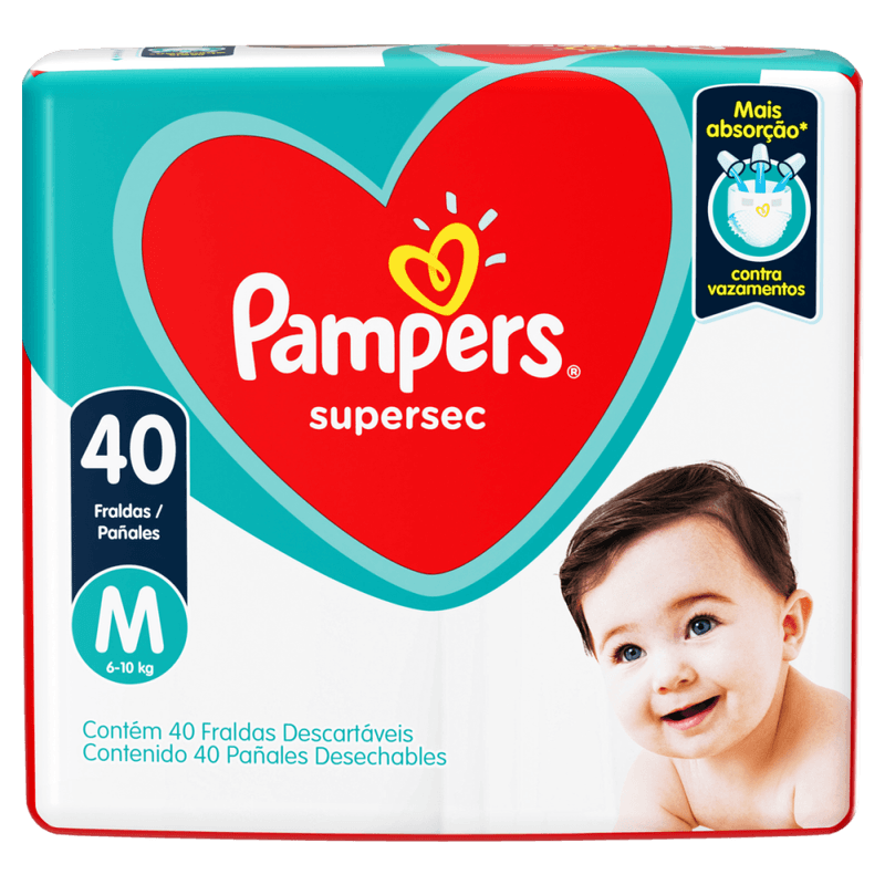 Fralda-Descartavel-Infantil-Pampers-Supersec-M-6-a-10kg-Pacote-40-Unidades