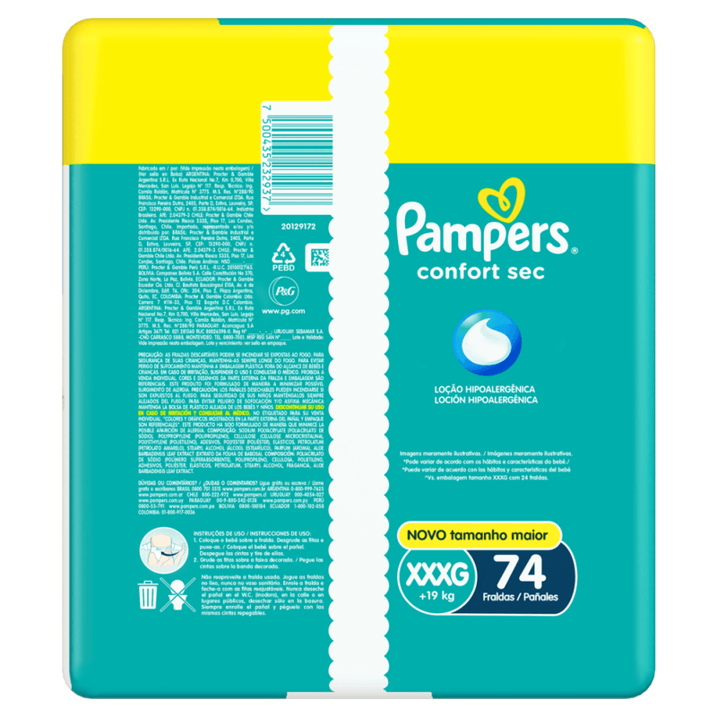 Fralda-Descartavel-Infantil-Pampers-Confort-Sec-XXXG---de-19kg-Pacote-Economico-74-Unidades