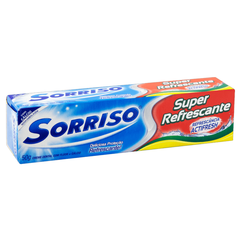 Creme-Dental-com-Fluor-e-Calcio-Sorriso-Super-Refrescante-Caixa-50g