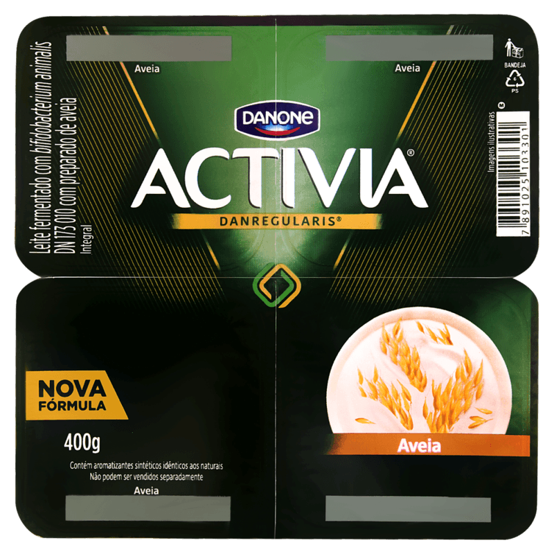 Leite-Fermentado-com-Bifidobacterium-Animalis-DN-173010-com-Preparado-de-Aveia-Activia-Bandeja-400g-4-Unidades-de-100g-Cada