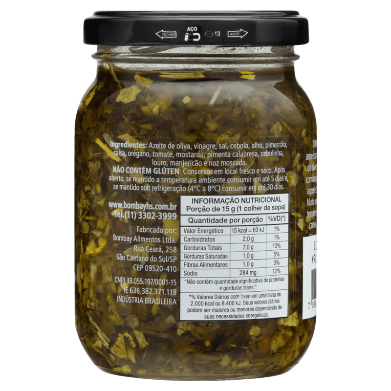 Molho-Chimichurri-Tradicional-Bombay-Herbs---Spices-Vidro-235g