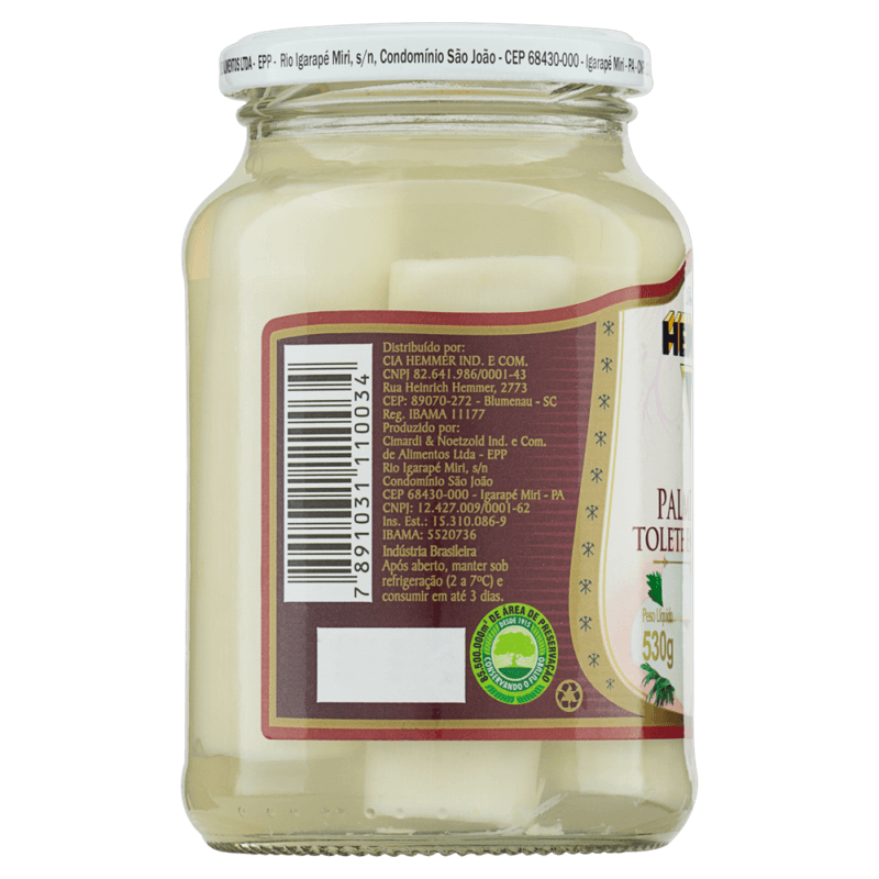 Palmito-Acai-em-Conserva-Tolete-Hemmer-Vidro-Peso-Liquido-530g-Peso-Drenado-300g